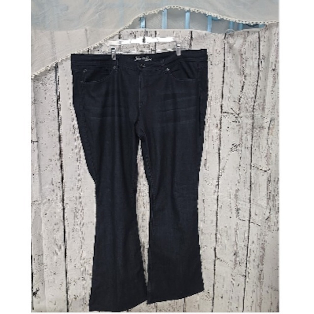 Source of Wisdom Women's Plus Size 24 Blue Stretch Denim Bootcut Jeans